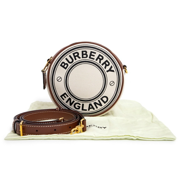 Burberry Louise Crossbody Shoulder Bag Canvas Leather Natural Beige Tan Brown - Picture 2 of 11